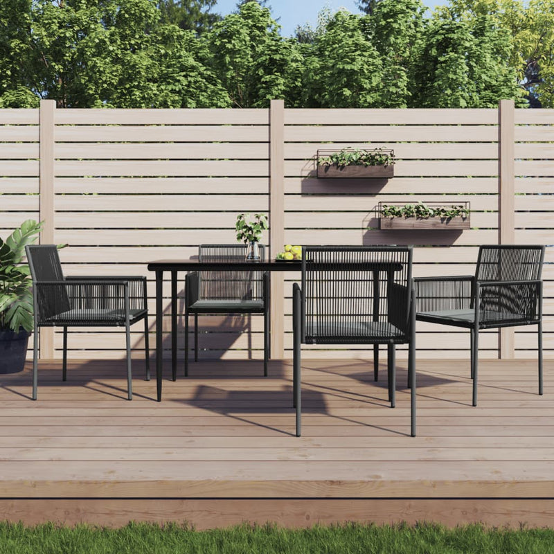 Garden Chairs with Cushions 4 pcs Black 54x60.5x83.5 cm Poly Rattan Payday Deals