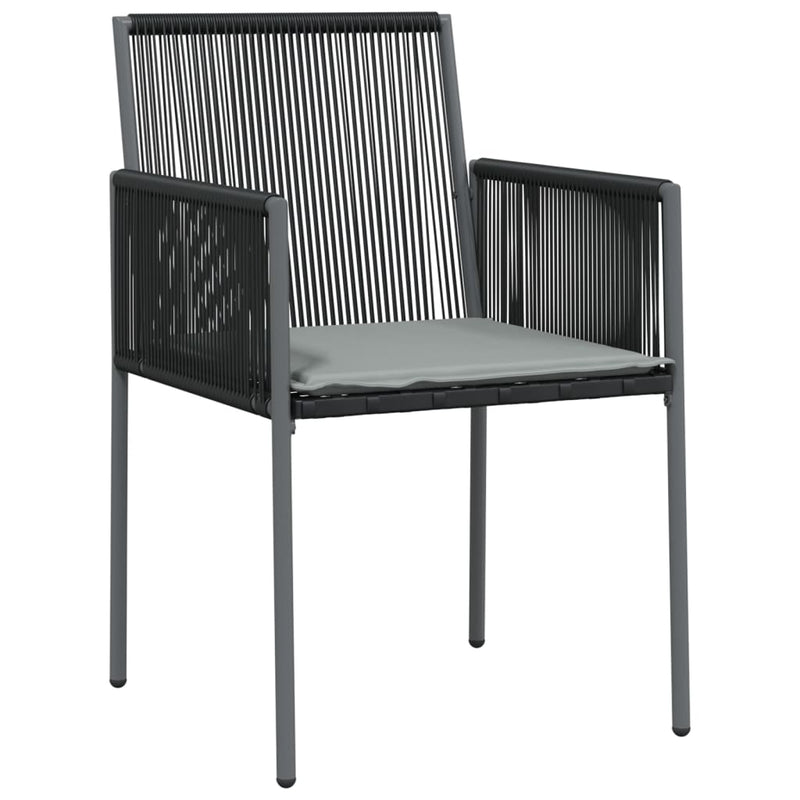 Garden Chairs with Cushions 4 pcs Black 54x60.5x83.5 cm Poly Rattan Payday Deals