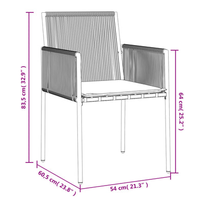 Garden Chairs with Cushions 4 pcs Black 54x60.5x83.5 cm Poly Rattan Payday Deals