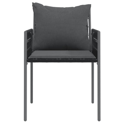 Garden Chairs with Cushions 4 pcs Black 54x61x83 cm Poly Rattan Payday Deals