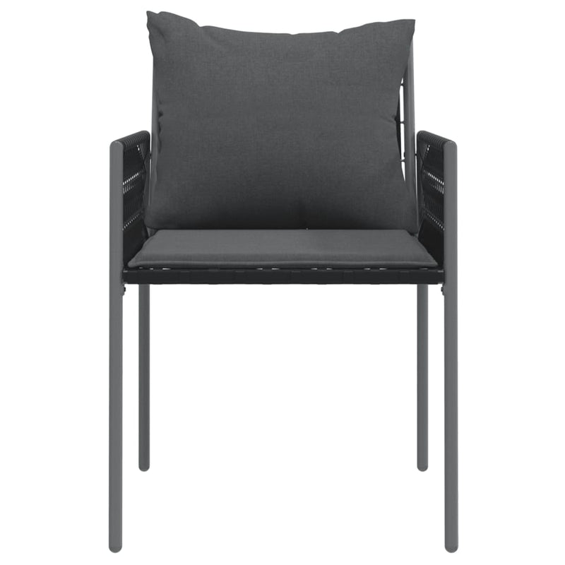 Garden Chairs with Cushions 4 pcs Black 54x61x83 cm Poly Rattan Payday Deals