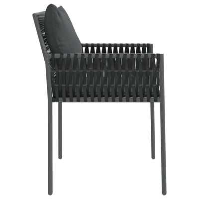 Garden Chairs with Cushions 4 pcs Black 54x61x83 cm Poly Rattan Payday Deals