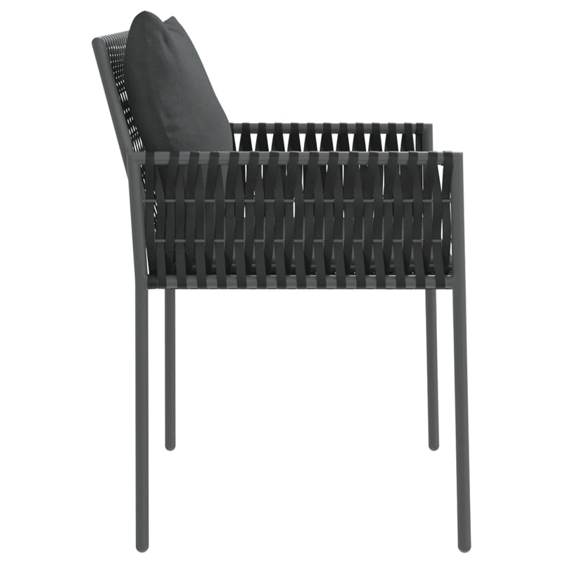 Garden Chairs with Cushions 4 pcs Black 54x61x83 cm Poly Rattan Payday Deals