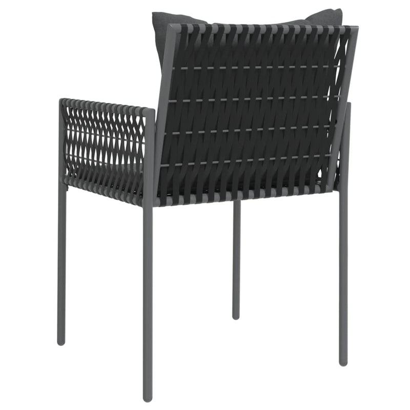 Garden Chairs with Cushions 4 pcs Black 54x61x83 cm Poly Rattan Payday Deals