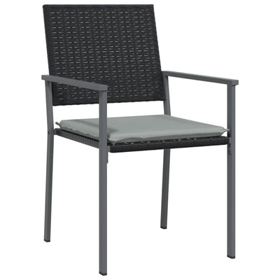Garden Chairs with Cushions 4 pcs Black 54x62.5x89 cm Poly Rattan Payday Deals