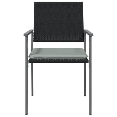 Garden Chairs with Cushions 4 pcs Black 54x62.5x89 cm Poly Rattan Payday Deals