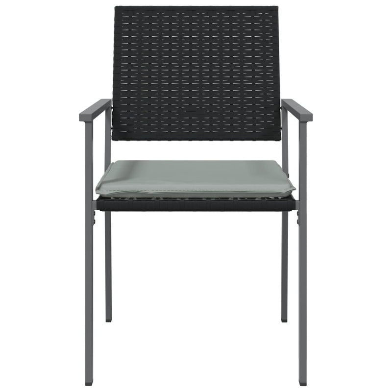 Garden Chairs with Cushions 4 pcs Black 54x62.5x89 cm Poly Rattan Payday Deals
