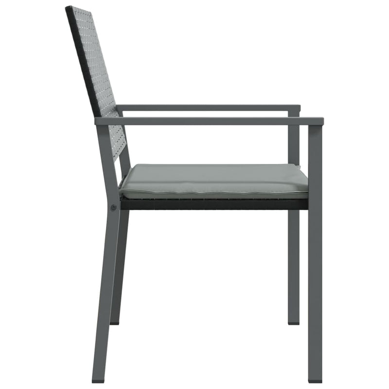 Garden Chairs with Cushions 4 pcs Black 54x62.5x89 cm Poly Rattan Payday Deals