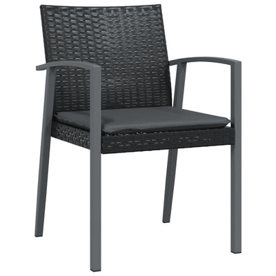 Garden Chairs with Cushions 4 pcs Black 56.5x57x83 cm Poly Rattan Payday Deals