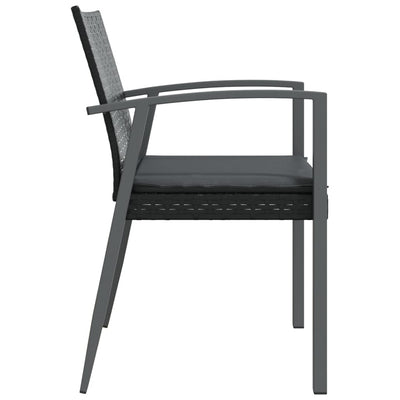 Garden Chairs with Cushions 4 pcs Black 56.5x57x83 cm Poly Rattan Payday Deals