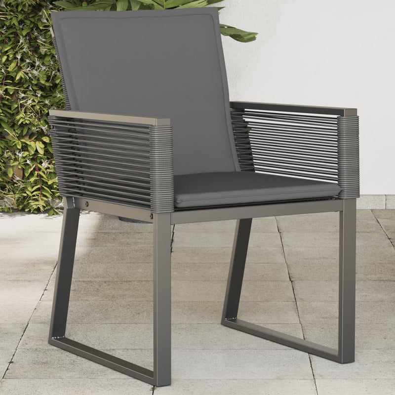 Garden Chairs with Cushions 4 pcs Black Poly Rattan Payday Deals