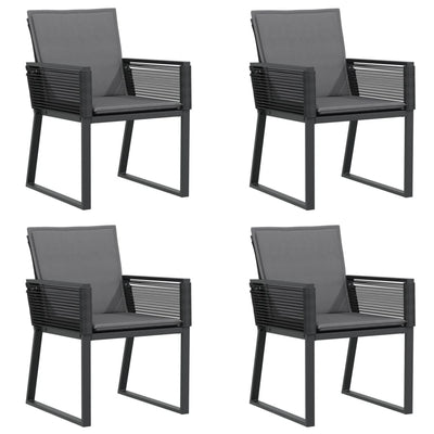 Garden Chairs with Cushions 4 pcs Black Poly Rattan Payday Deals