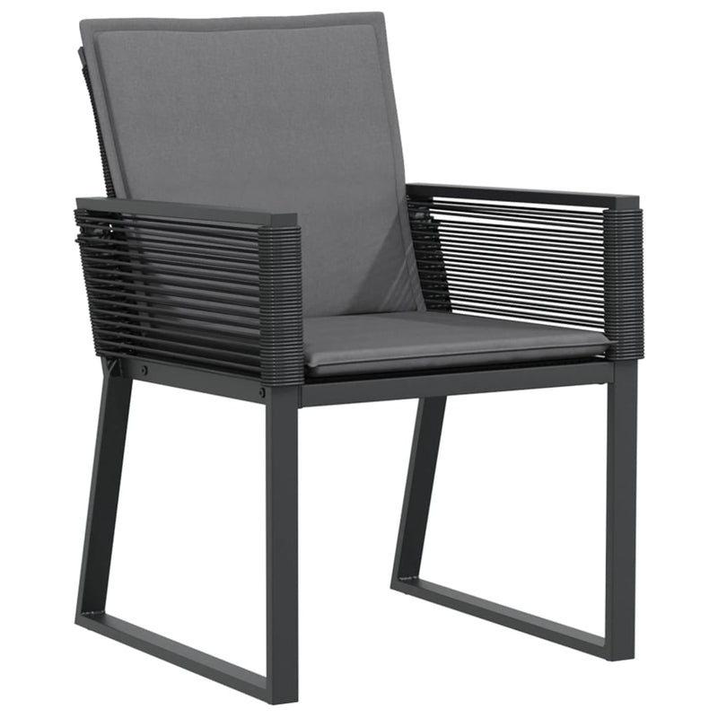 Garden Chairs with Cushions 4 pcs Black Poly Rattan Payday Deals