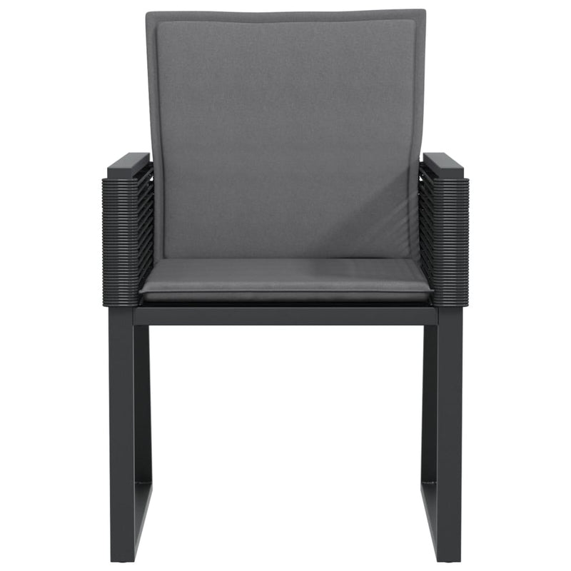 Garden Chairs with Cushions 4 pcs Black Poly Rattan Payday Deals