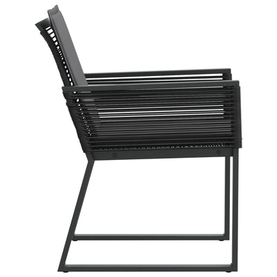 Garden Chairs with Cushions 4 pcs Black Poly Rattan Payday Deals