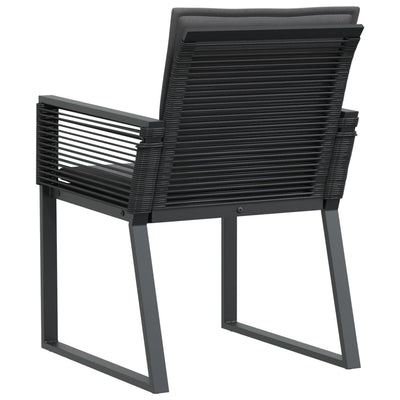 Garden Chairs with Cushions 4 pcs Black Poly Rattan Payday Deals