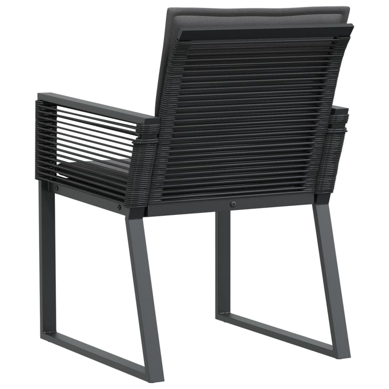 Garden Chairs with Cushions 4 pcs Black Poly Rattan Payday Deals