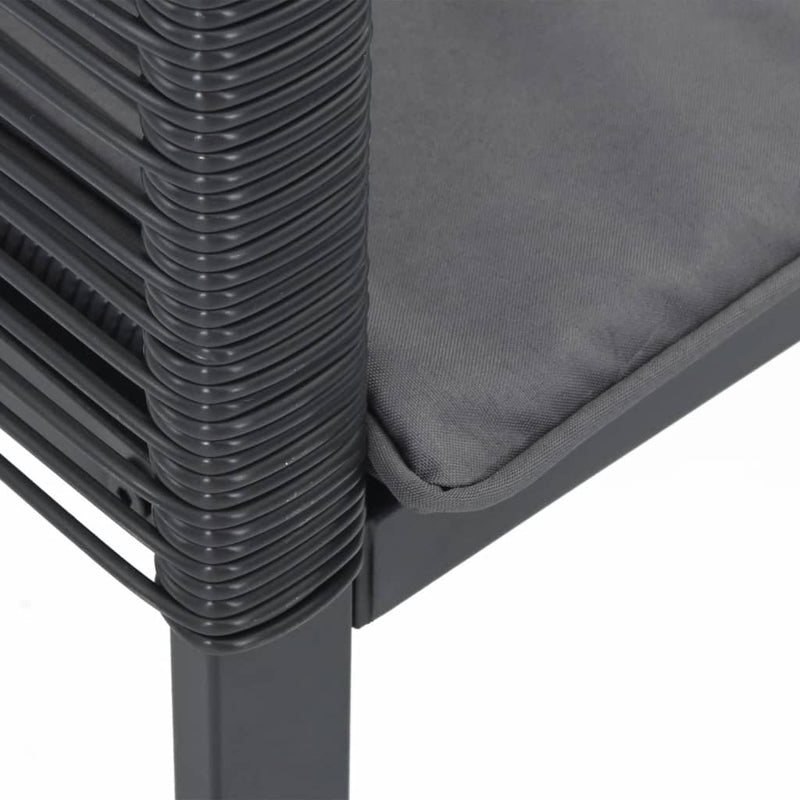 Garden Chairs with Cushions 4 pcs Black Poly Rattan Payday Deals