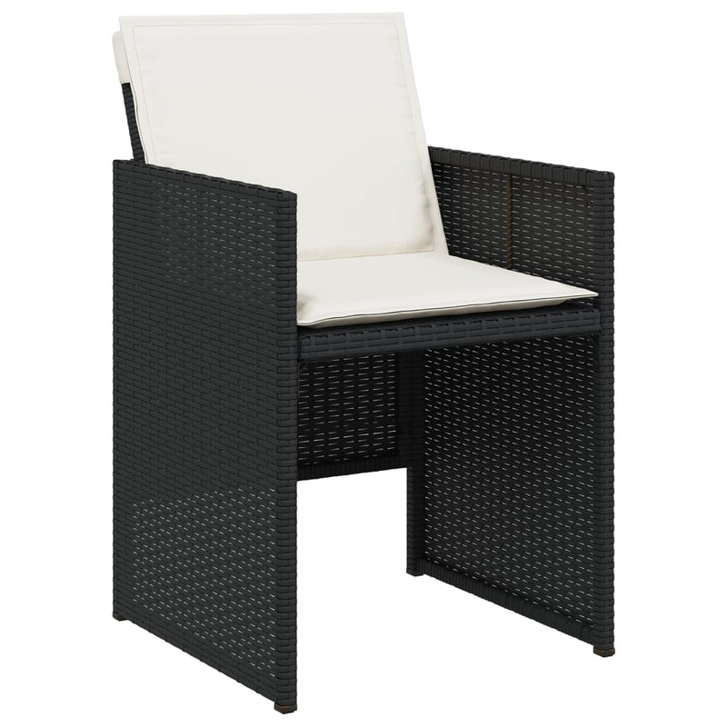 Garden Chairs with Cushions 4 pcs Black Poly Rattan Payday Deals