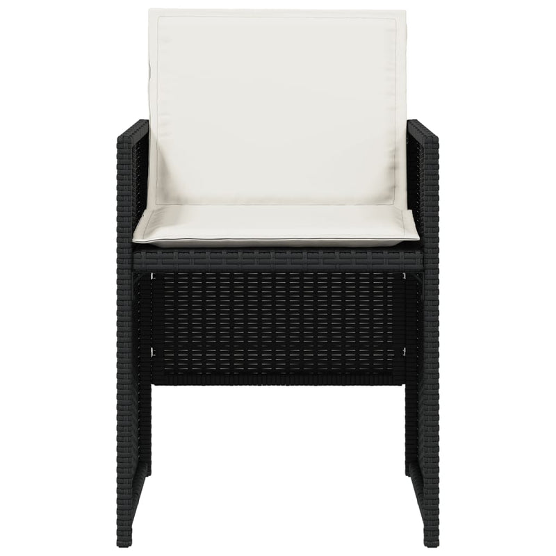 Garden Chairs with Cushions 4 pcs Black Poly Rattan Payday Deals