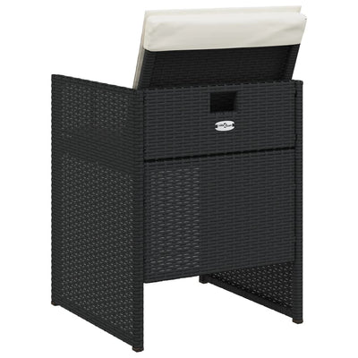 Garden Chairs with Cushions 4 pcs Black Poly Rattan Payday Deals