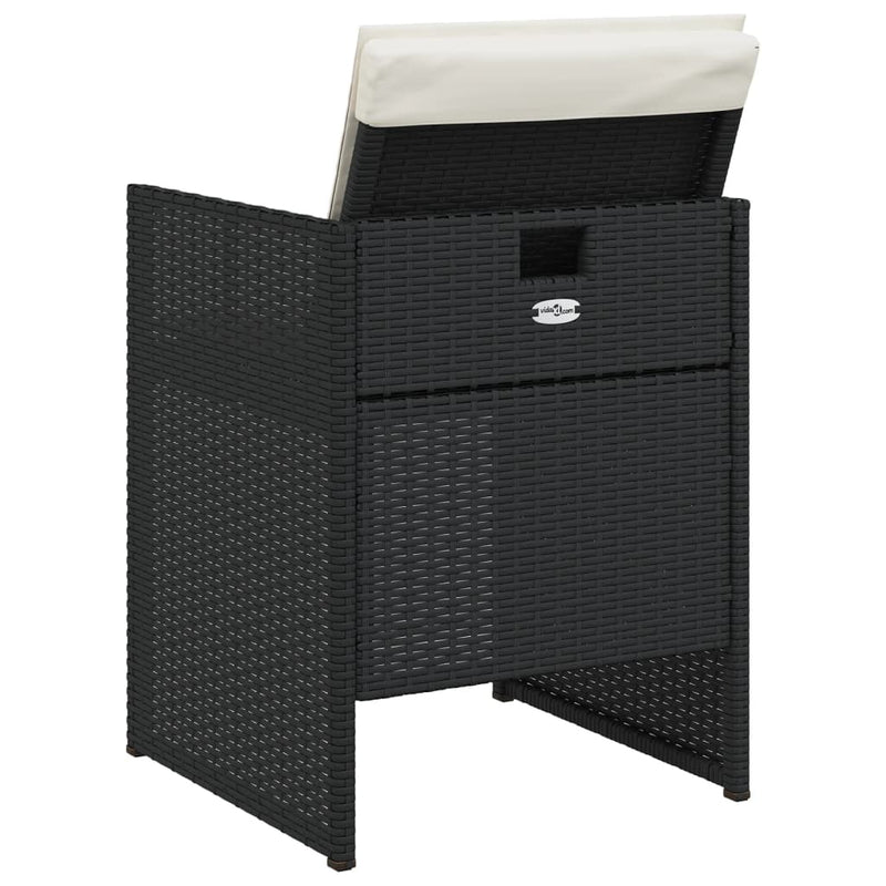 Garden Chairs with Cushions 4 pcs Black Poly Rattan Payday Deals