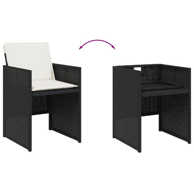 Garden Chairs with Cushions 4 pcs Black Poly Rattan Payday Deals