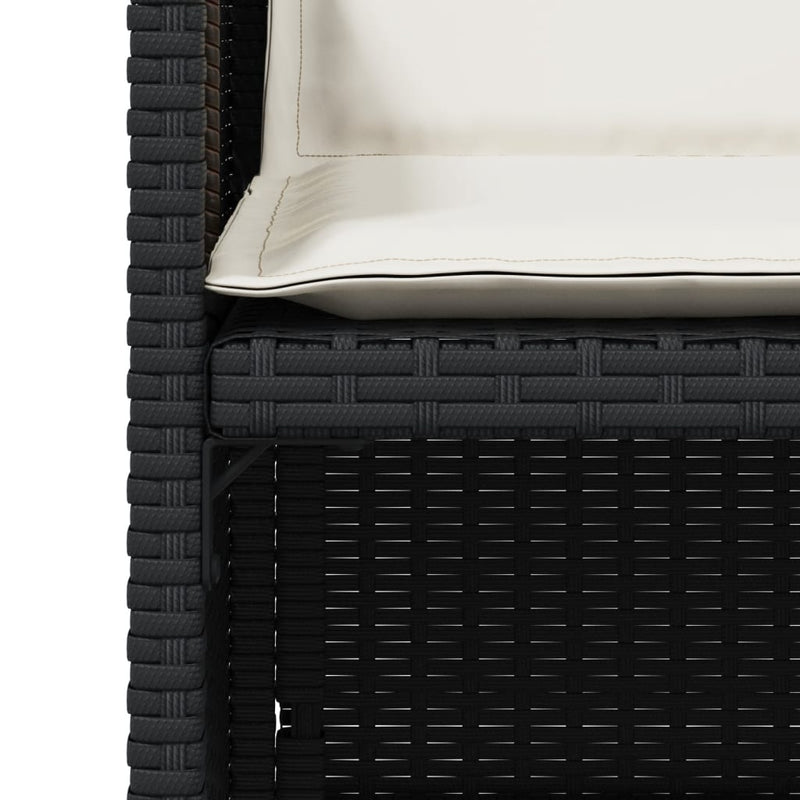Garden Chairs with Cushions 4 pcs Black Poly Rattan Payday Deals