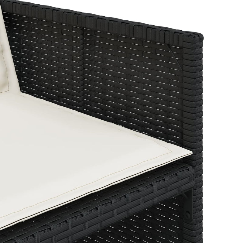 Garden Chairs with Cushions 4 pcs Black Poly Rattan Payday Deals