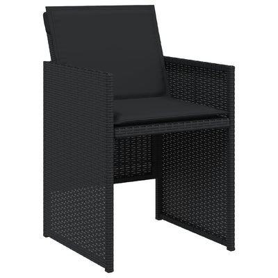 Garden Chairs with Cushions 4 pcs Black Poly Rattan Payday Deals