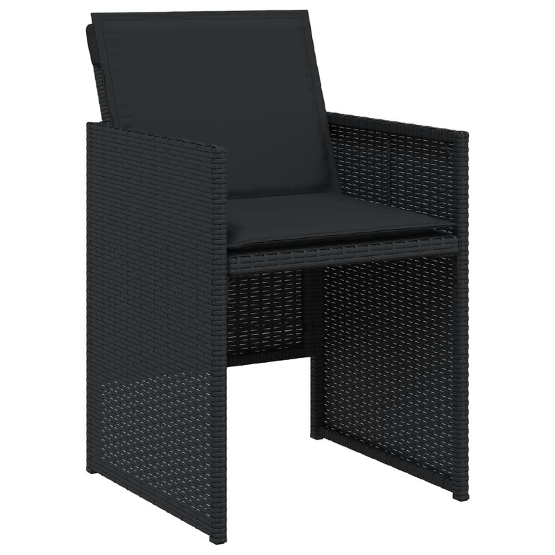 Garden Chairs with Cushions 4 pcs Black Poly Rattan Payday Deals