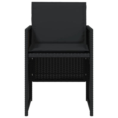Garden Chairs with Cushions 4 pcs Black Poly Rattan Payday Deals