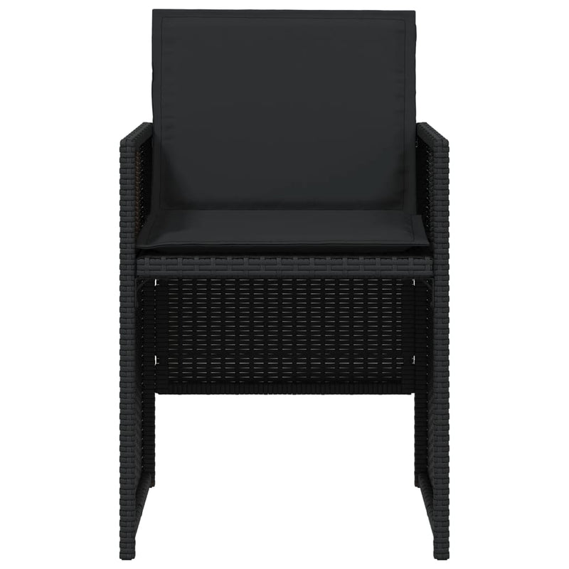 Garden Chairs with Cushions 4 pcs Black Poly Rattan Payday Deals
