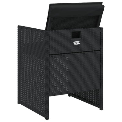 Garden Chairs with Cushions 4 pcs Black Poly Rattan Payday Deals