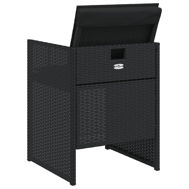 Garden Chairs with Cushions 4 pcs Black Poly Rattan Payday Deals