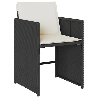 Garden Chairs with Cushions 4 pcs Black Poly Rattan Payday Deals