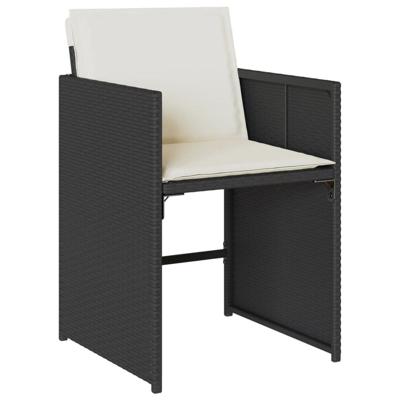 Garden Chairs with Cushions 4 pcs Black Poly Rattan Payday Deals