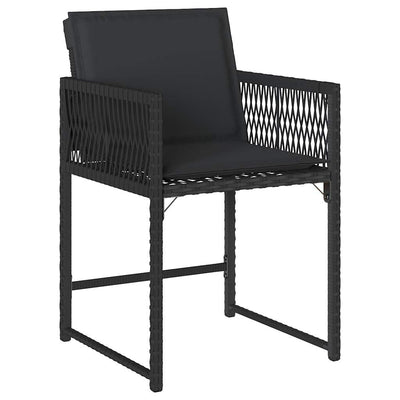 Garden Chairs with Cushions 4 pcs Black Poly Rattan Payday Deals