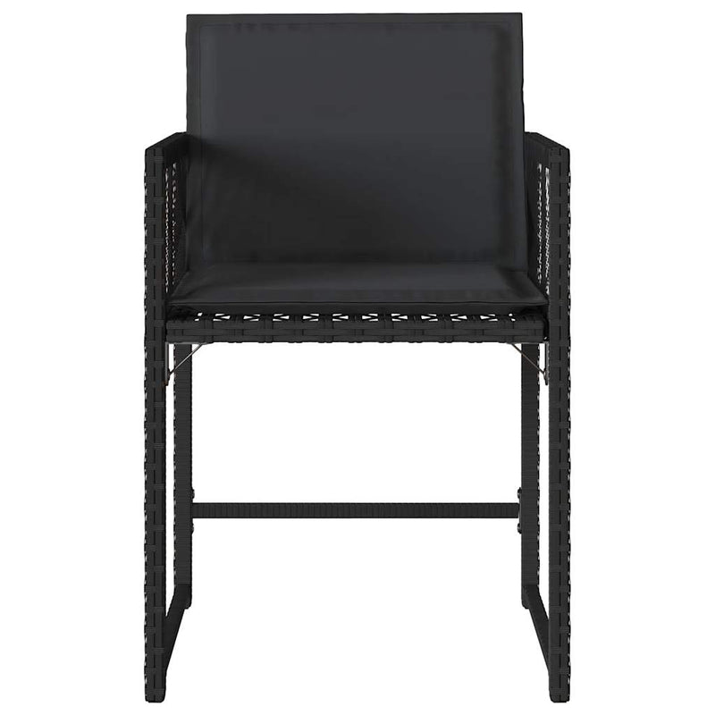 Garden Chairs with Cushions 4 pcs Black Poly Rattan Payday Deals