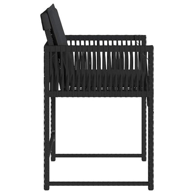 Garden Chairs with Cushions 4 pcs Black Poly Rattan Payday Deals