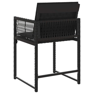 Garden Chairs with Cushions 4 pcs Black Poly Rattan Payday Deals