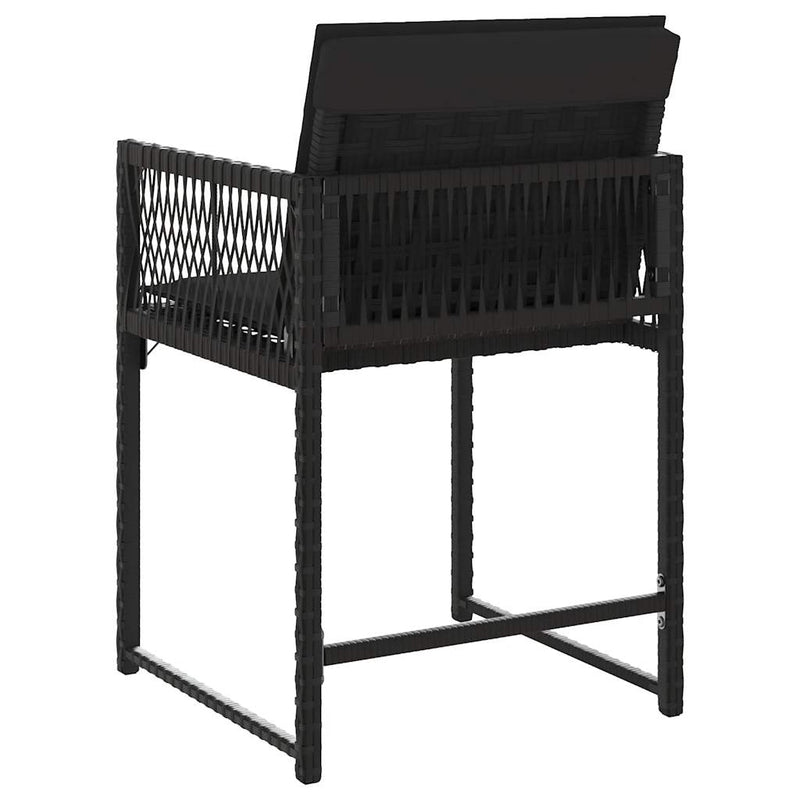 Garden Chairs with Cushions 4 pcs Black Poly Rattan Payday Deals