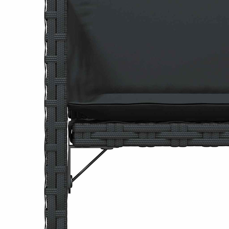 Garden Chairs with Cushions 4 pcs Black Poly Rattan Payday Deals