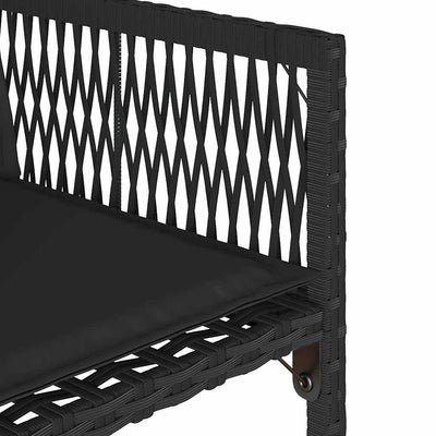 Garden Chairs with Cushions 4 pcs Black Poly Rattan Payday Deals