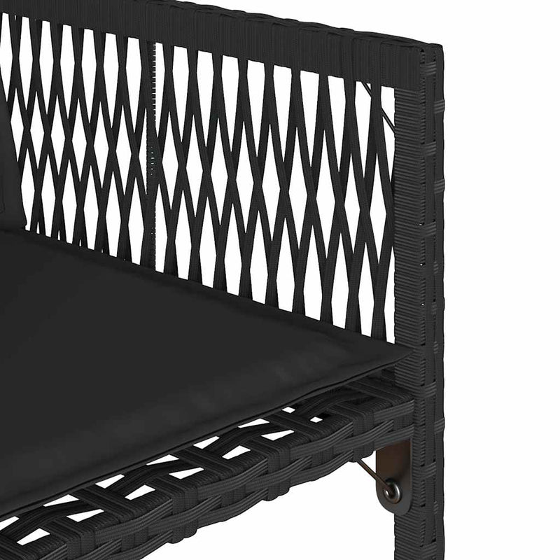 Garden Chairs with Cushions 4 pcs Black Poly Rattan Payday Deals