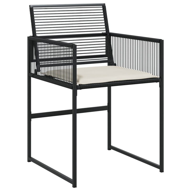 Garden Chairs with Cushions 4 pcs Black Poly Rattan Payday Deals