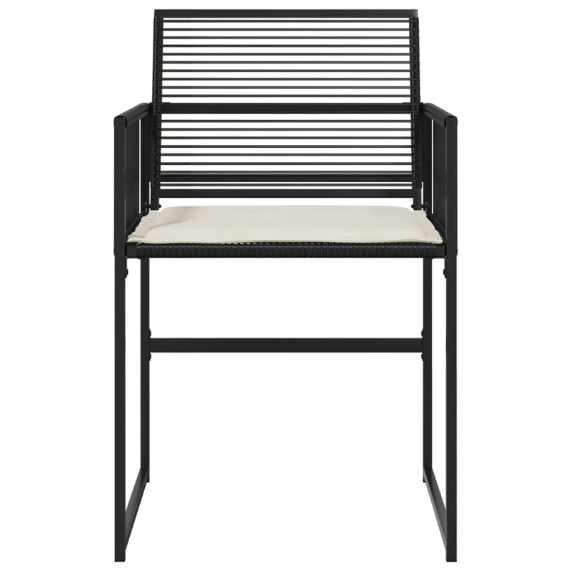 Garden Chairs with Cushions 4 pcs Black Poly Rattan Payday Deals