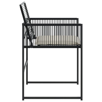 Garden Chairs with Cushions 4 pcs Black Poly Rattan Payday Deals