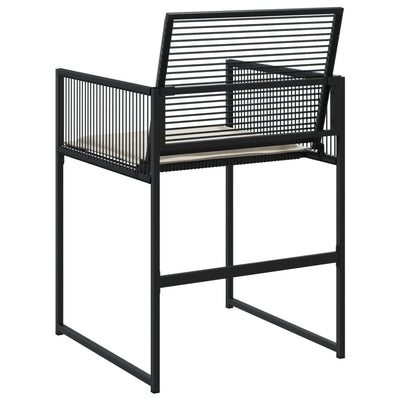 Garden Chairs with Cushions 4 pcs Black Poly Rattan Payday Deals