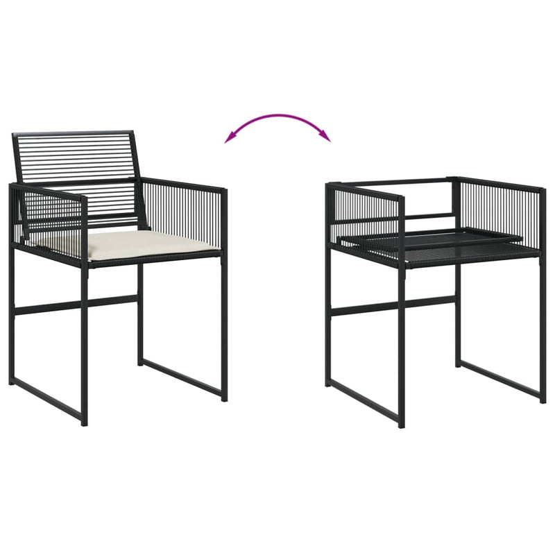 Garden Chairs with Cushions 4 pcs Black Poly Rattan Payday Deals